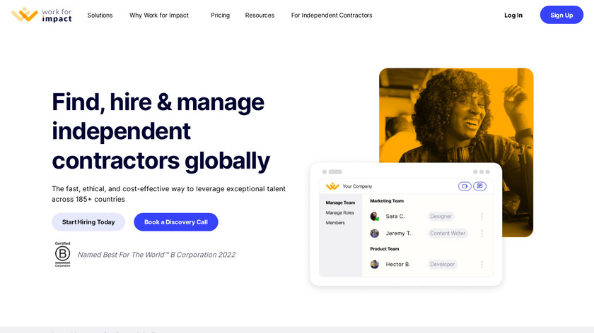Work for Impact Landing Page