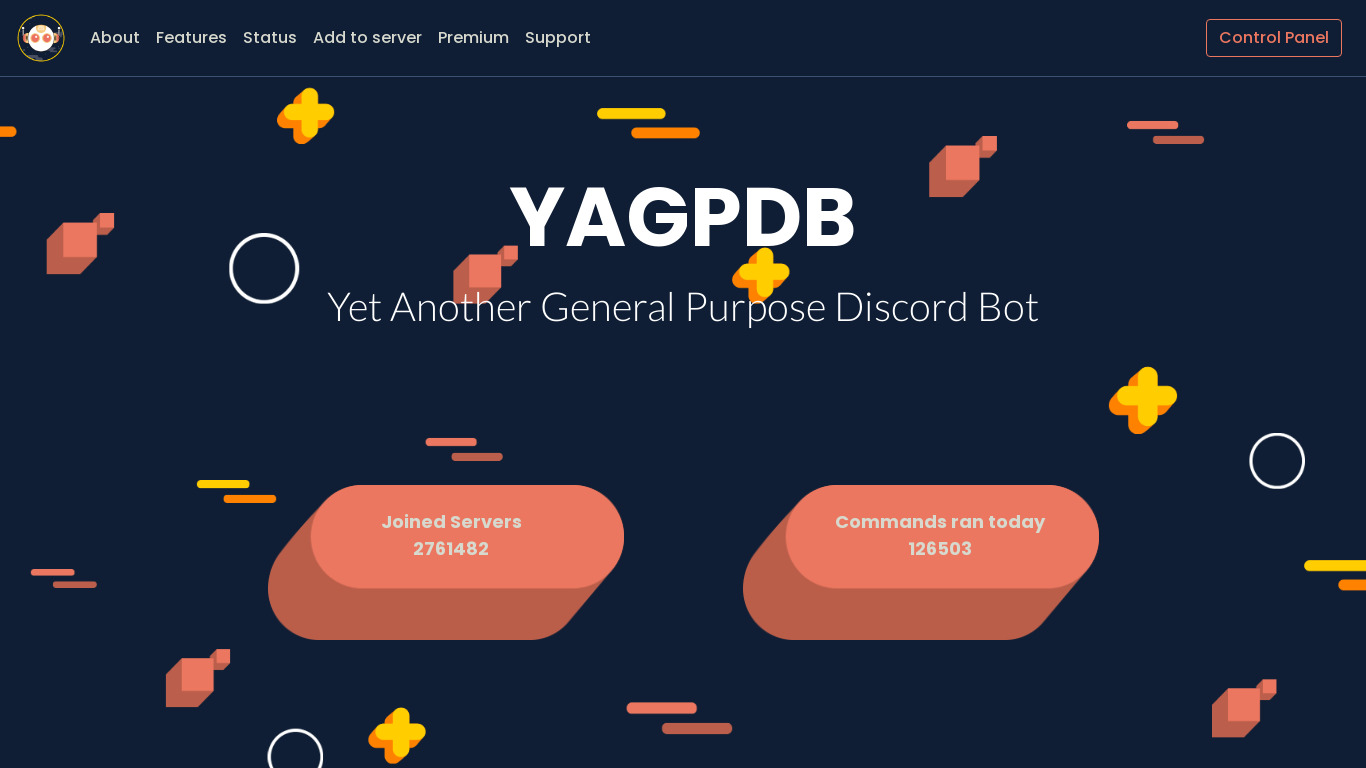 YAGPDB Landing page