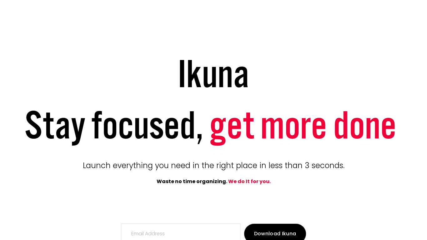 Ikuna Landing page