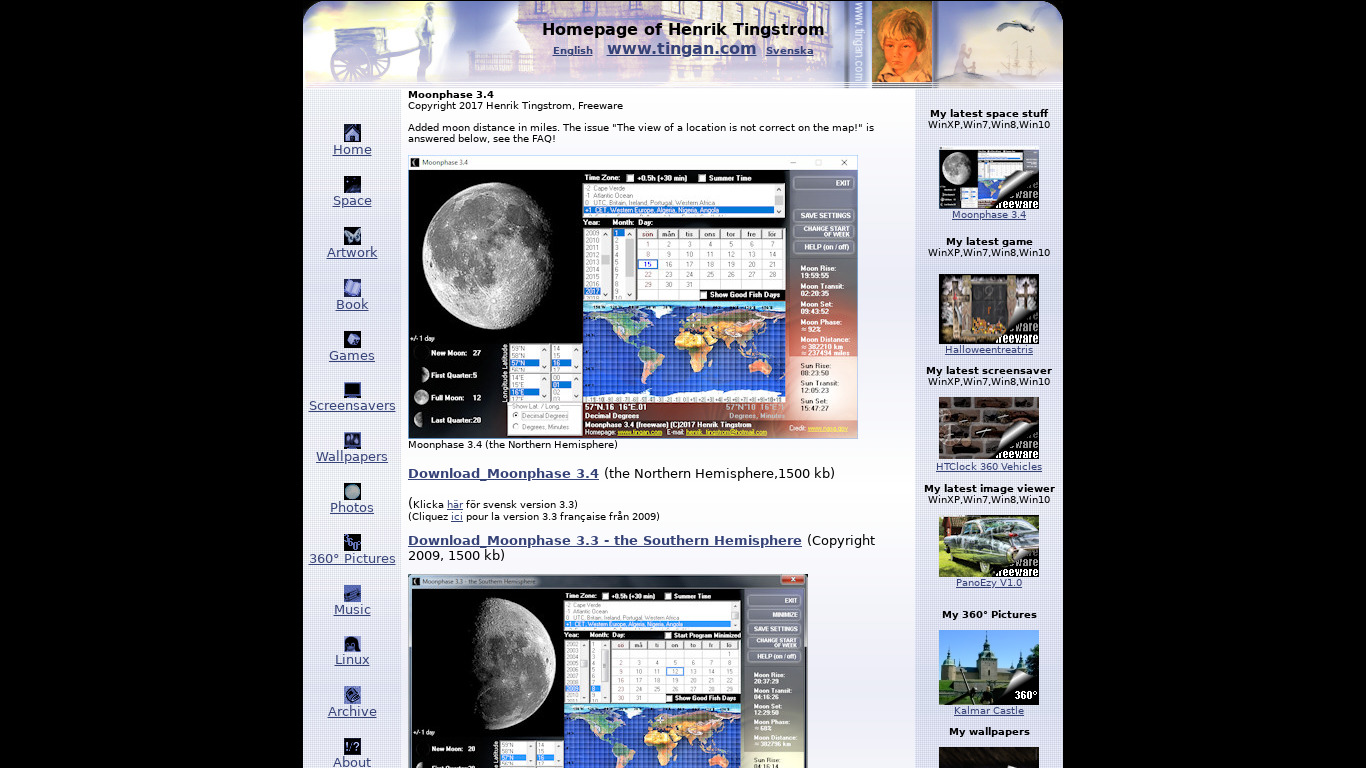 Moonphase Landing page