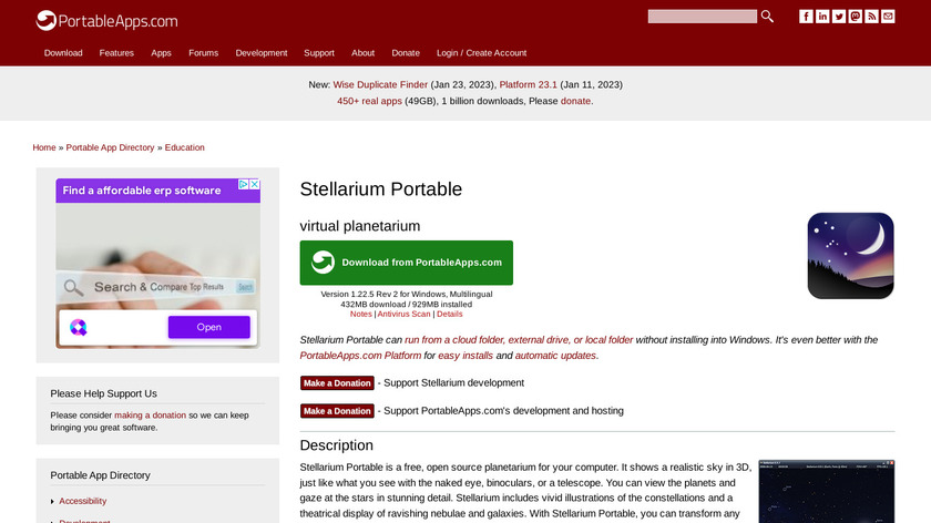 Stellarium Portable Landing Page