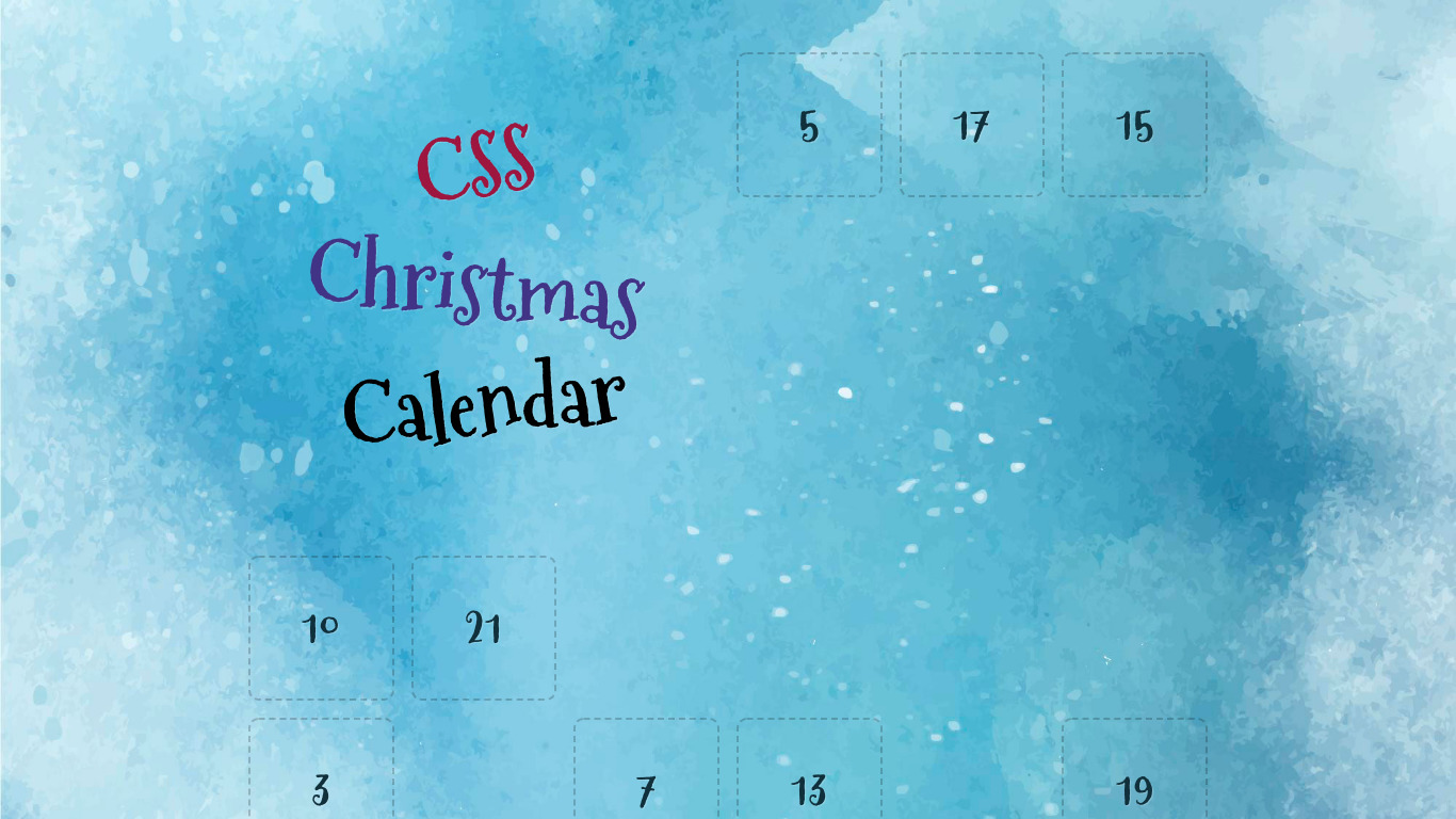 CSS Christmas Calendar Landing page