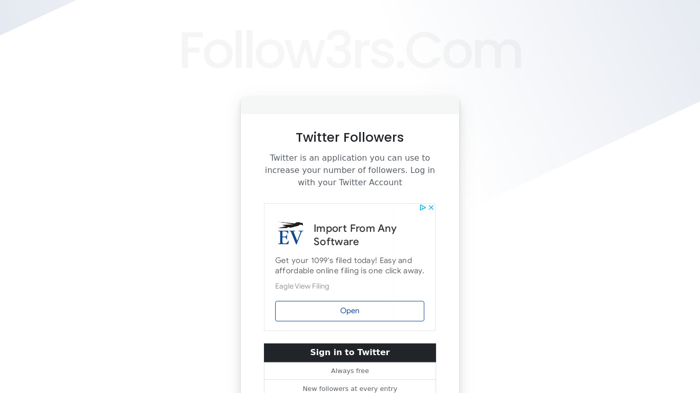 Follow3rs Landing page