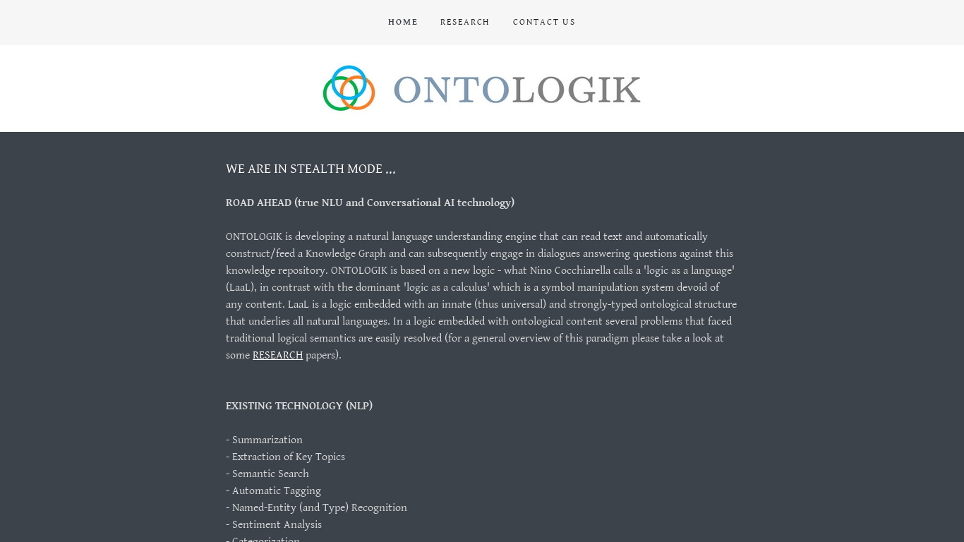 ontologik.ai Landing page