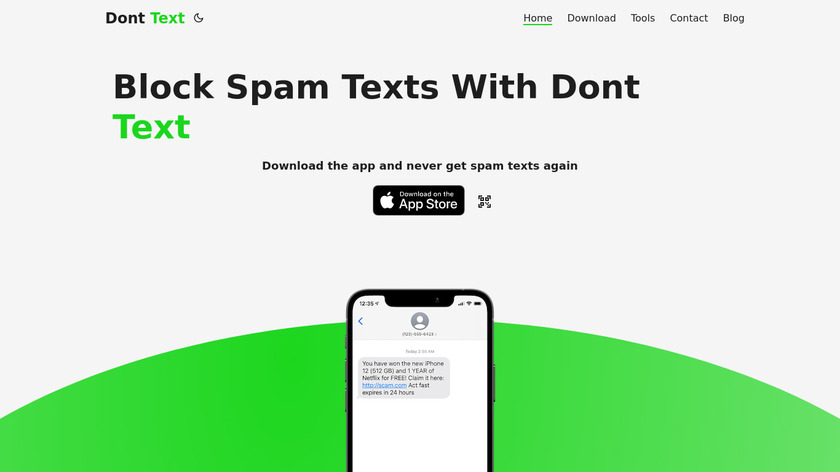 Dont Text Landing Page