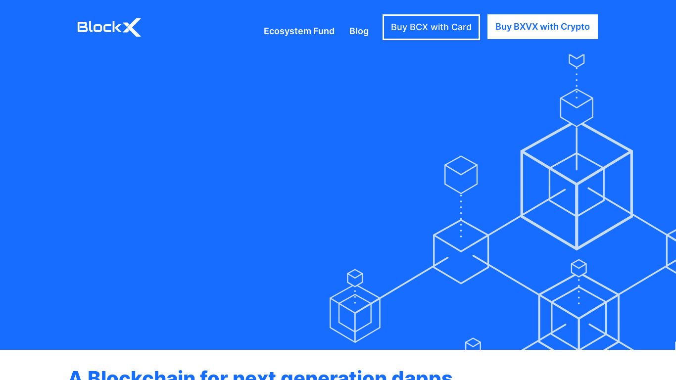BlockX Network Landing page