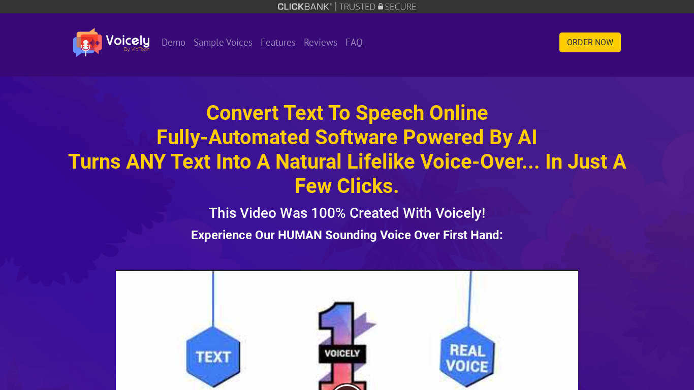 Voicely Landing page