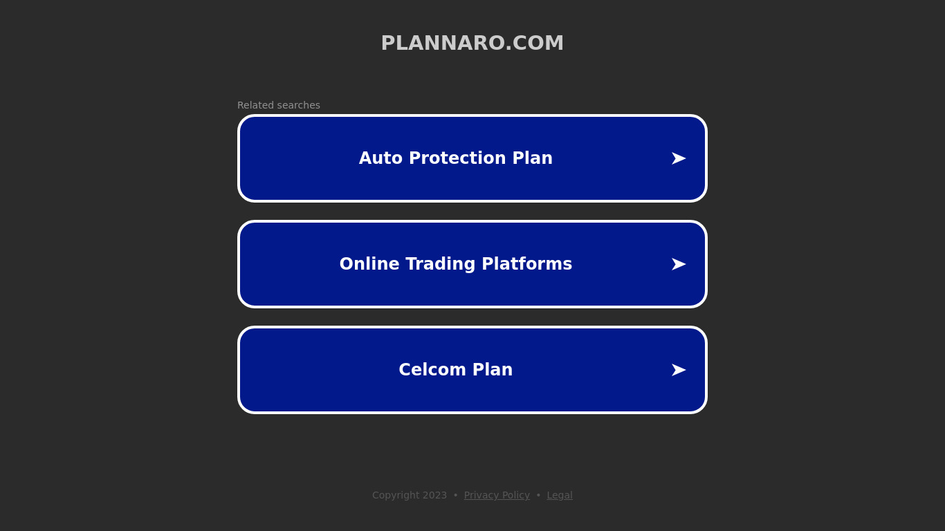 Plannaro.com Landing page
