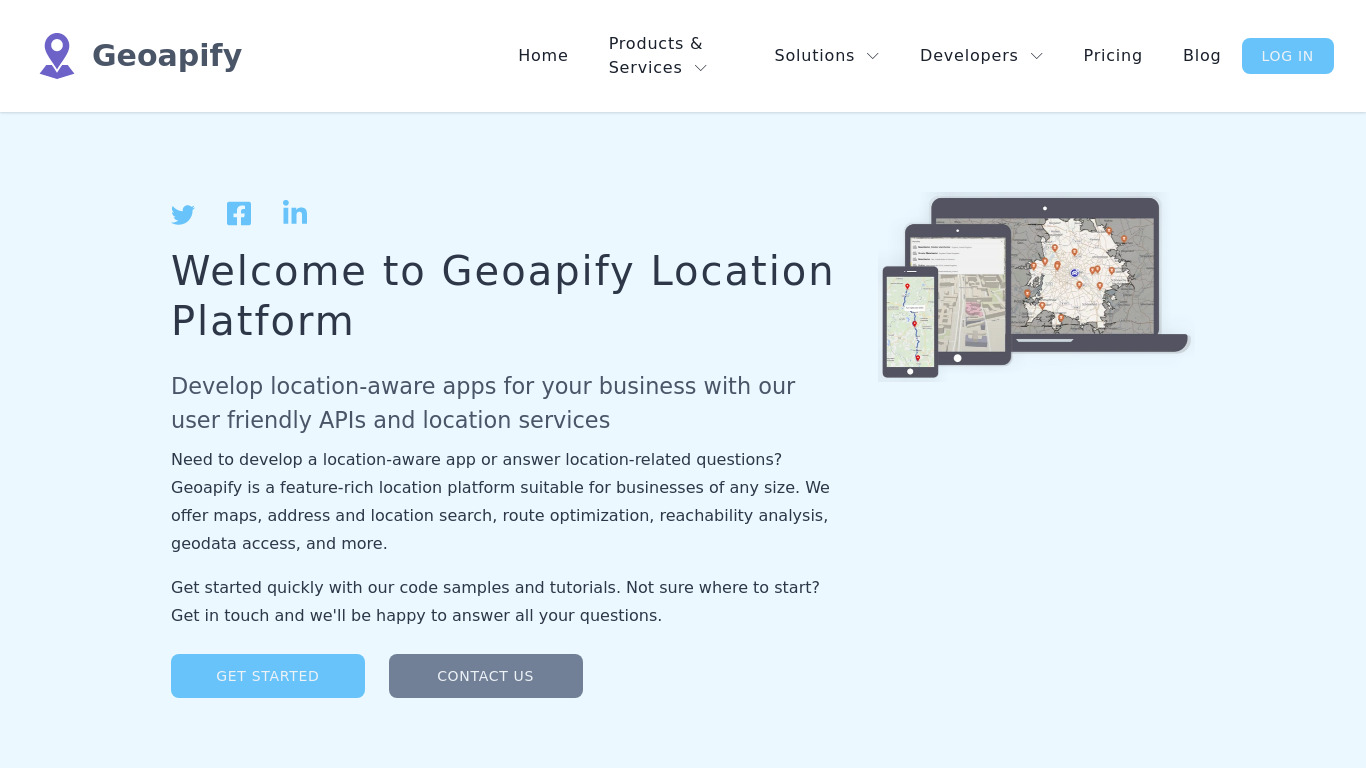 Geoapify Landing page