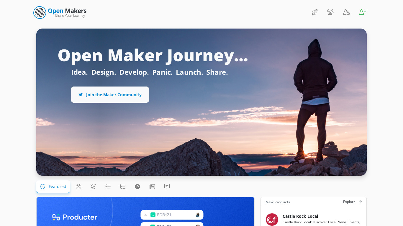 Open Makers Landing page