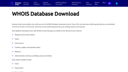 Domains Index WHOIS Database Download image