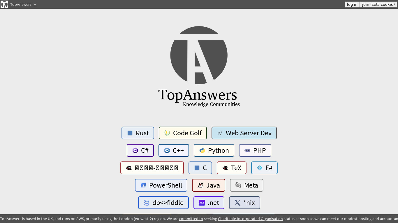 TopAnswers Landing page