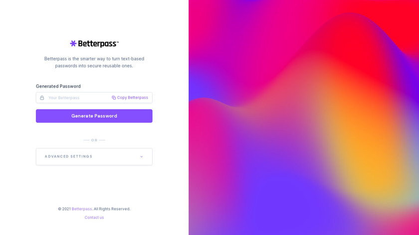 Betterpass Landing Page