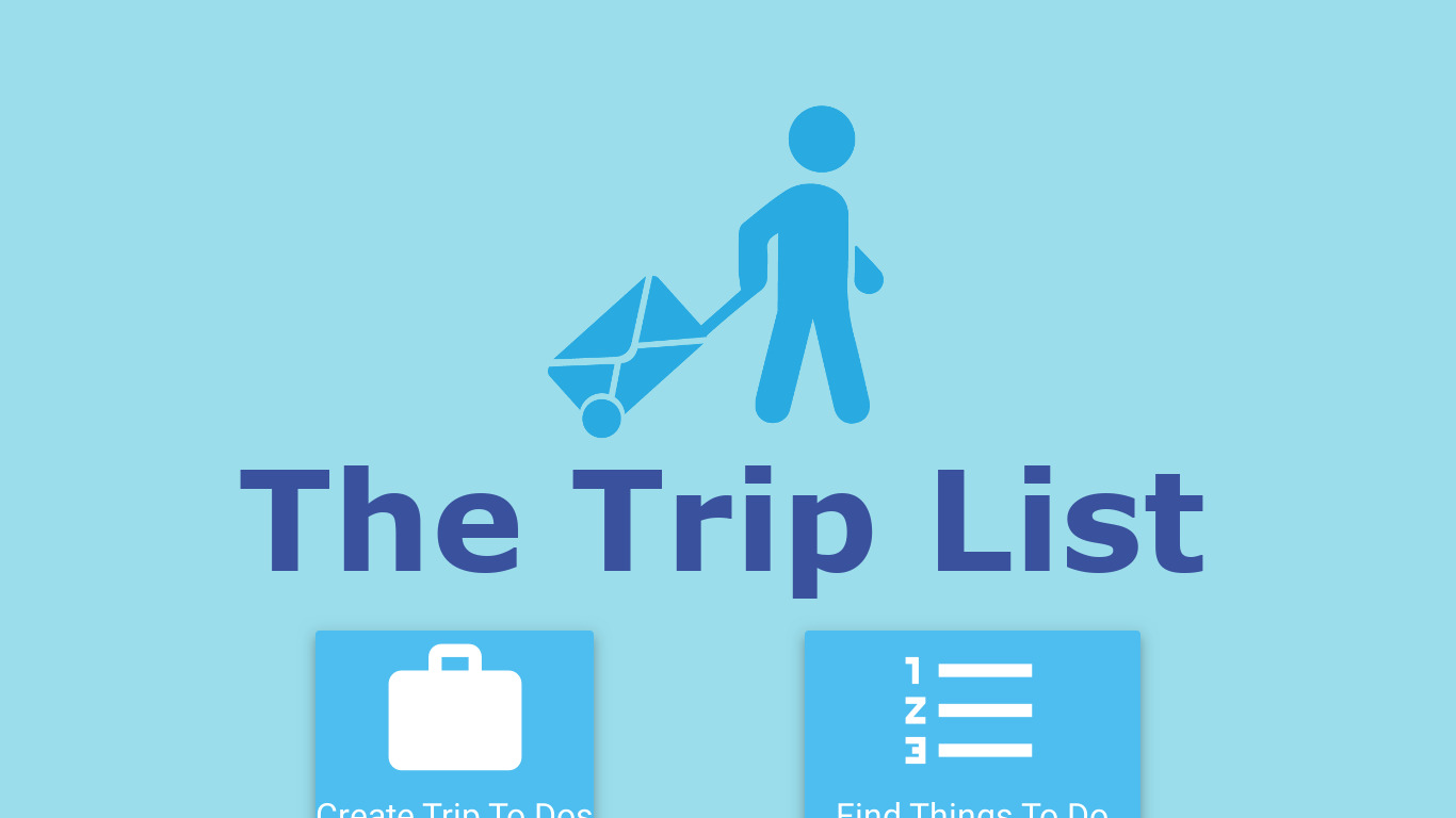 The Trip List Landing page