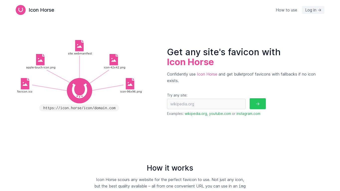 Icon Horse Landing page