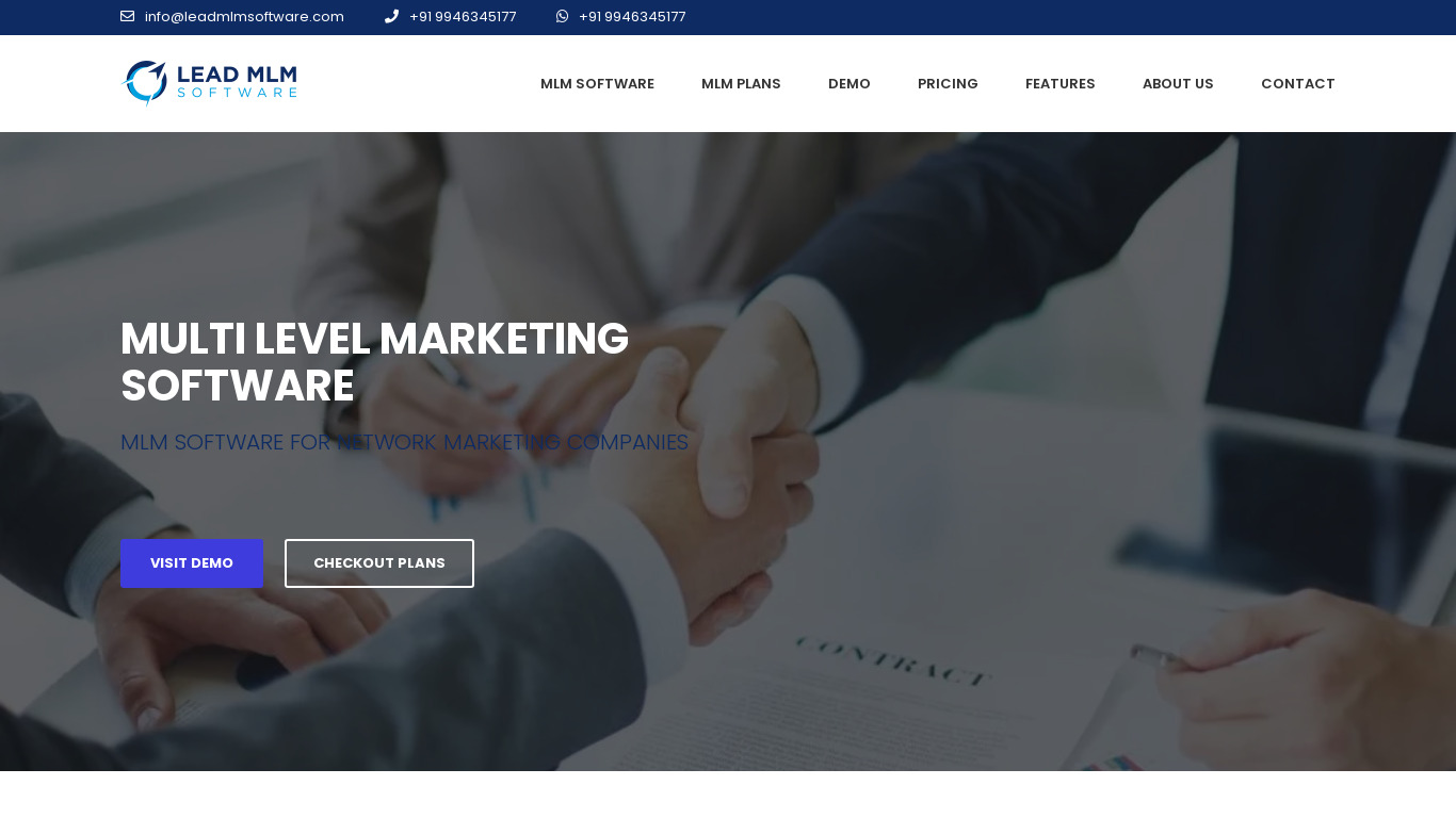 Lead MLM Software Landing page