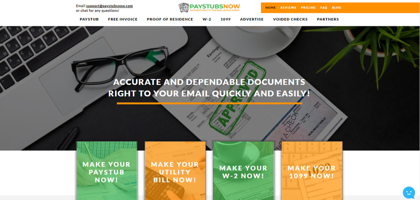 PayStubsNow Landing Page
