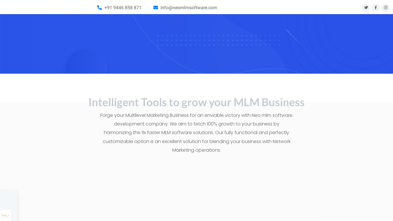 Neo MLM Software Landing page