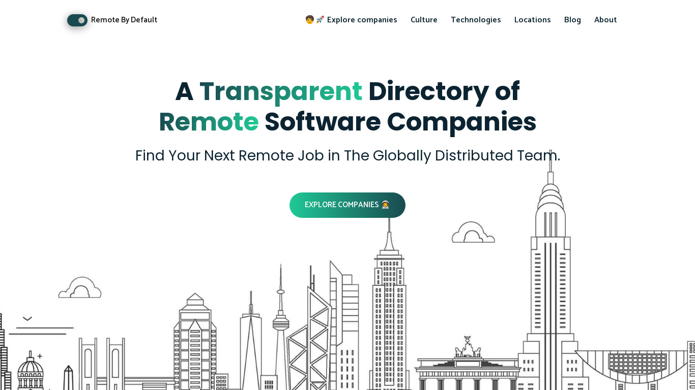 Remote By Default Landing page