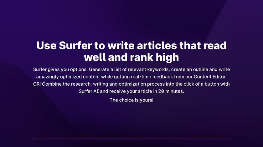 Content Editor 2.0 by Surfer Landing Page