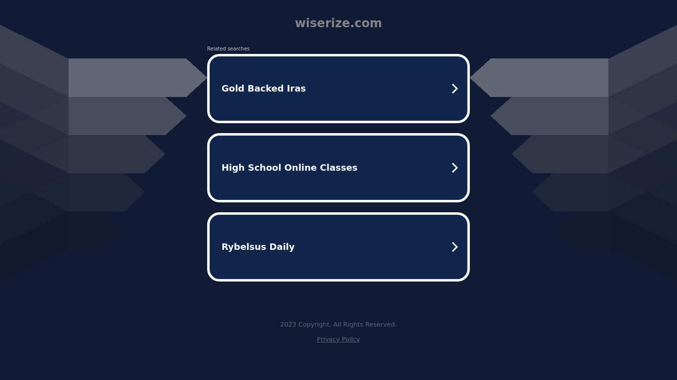 Wiserize Landing page