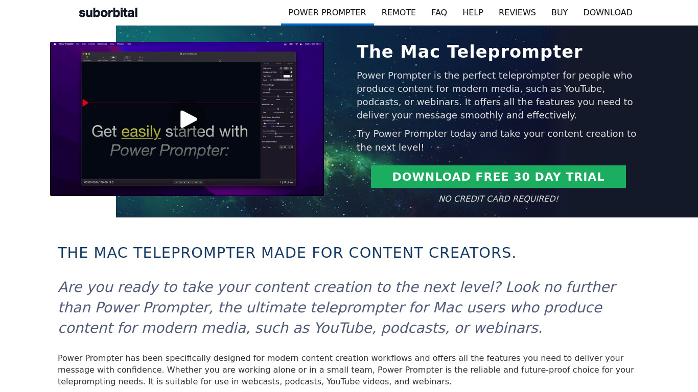 Power Prompter Landing page