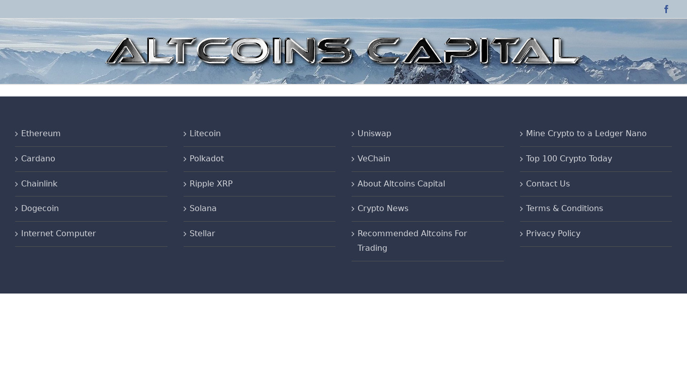Altcoins Capital Landing page