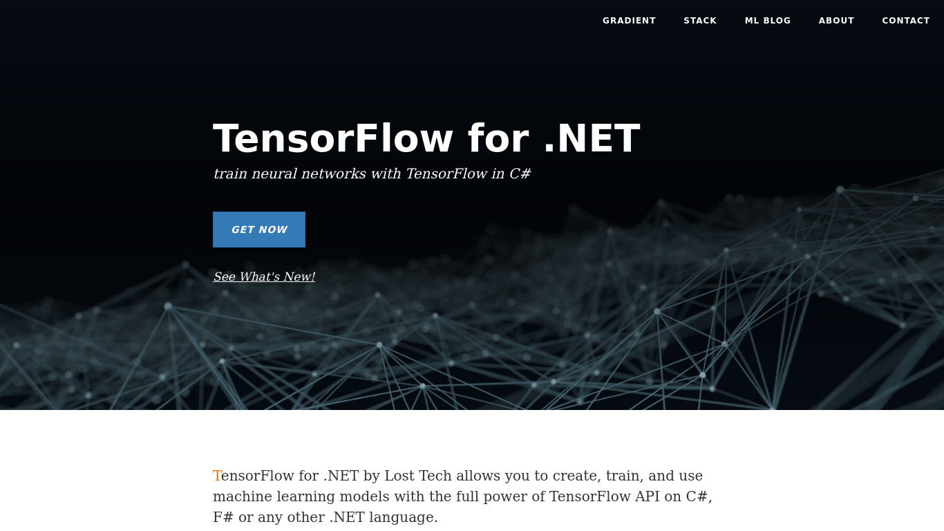 LostTech.TensorFlow Landing page