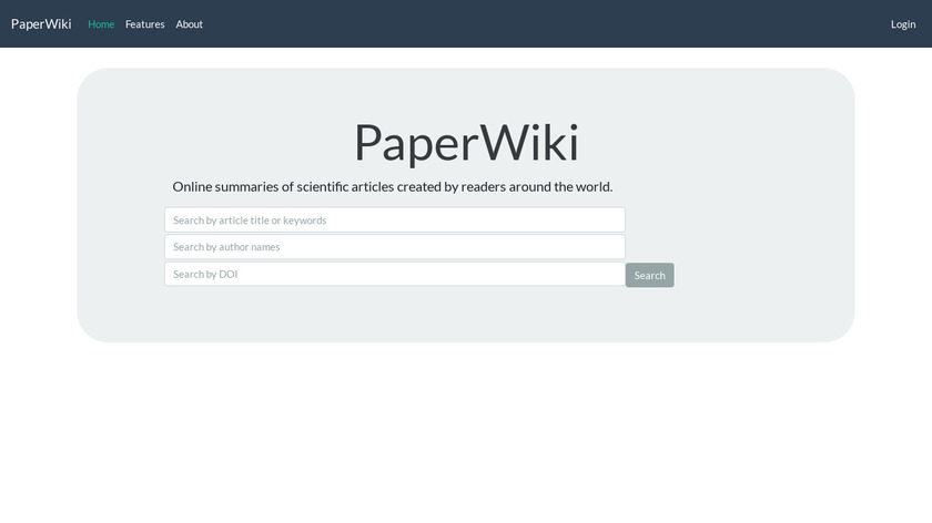 PaperWiki Landing Page
