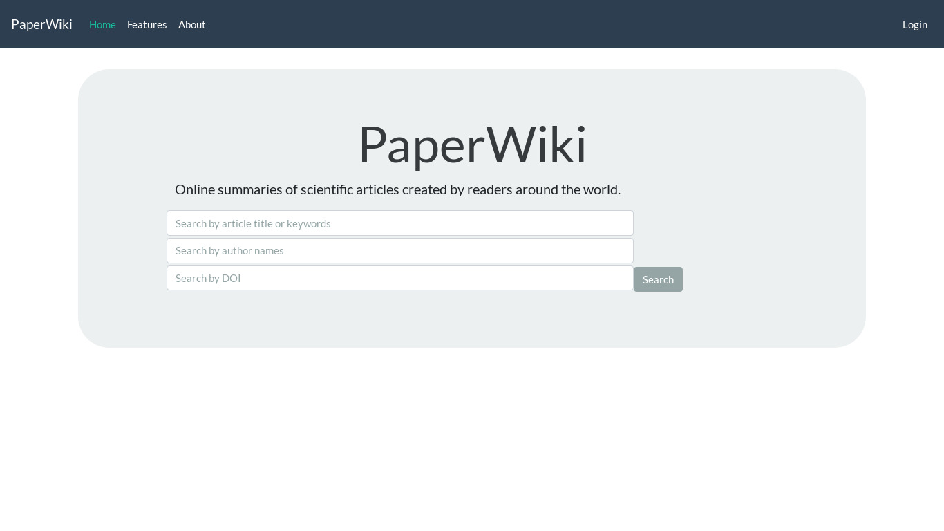 PaperWiki Landing page