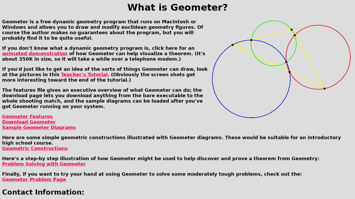 Geometer Landing page