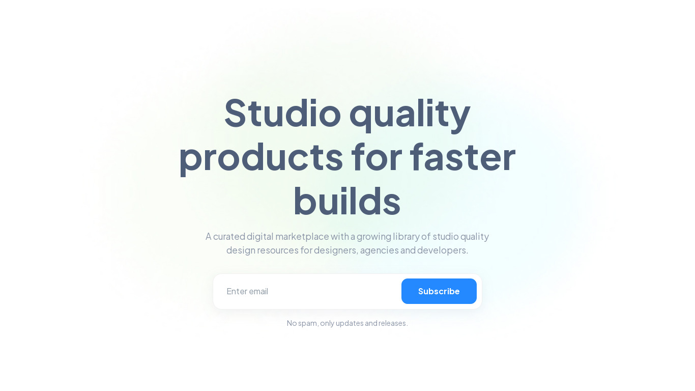 Uiscore Design Resources Landing page
