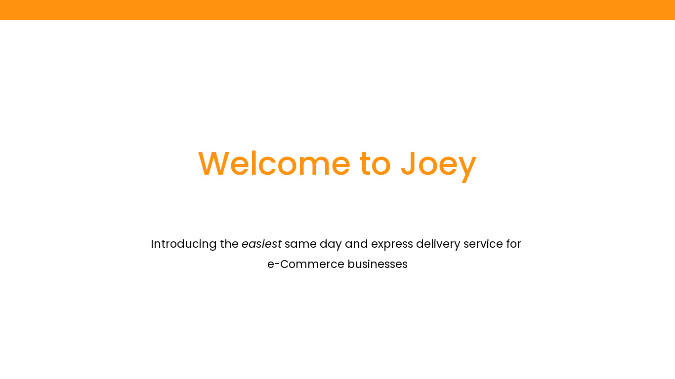 Joey Delivers Landing page