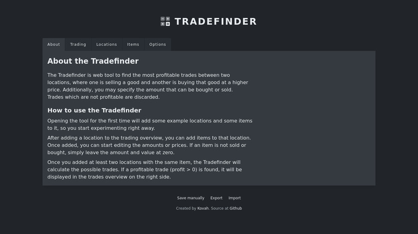 Tradefinder Landing Page