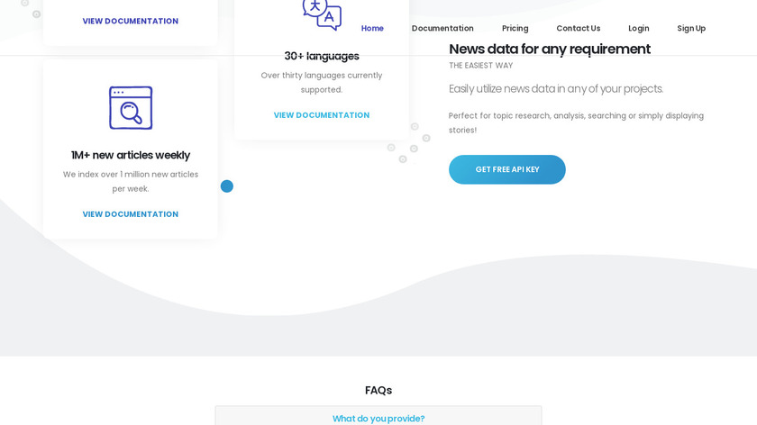 TheNewsAPI Landing Page