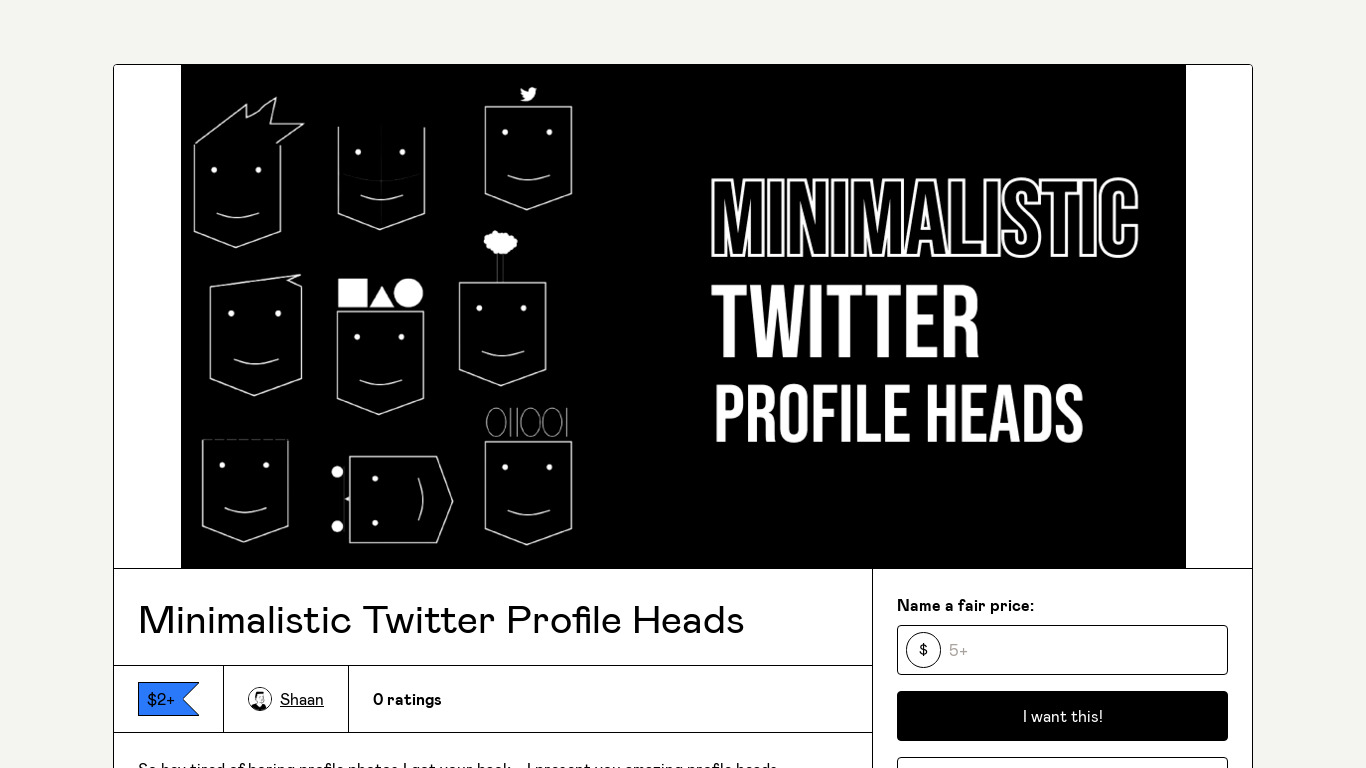 Minimalistic Profile Heads Landing page