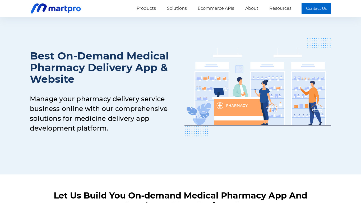Medical Pharmacy Software Landing page