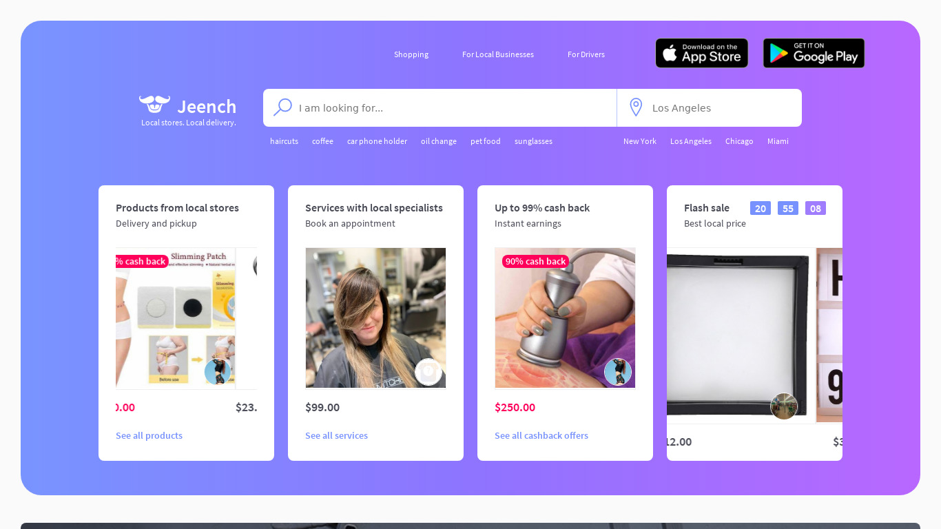 Jeench Landing page