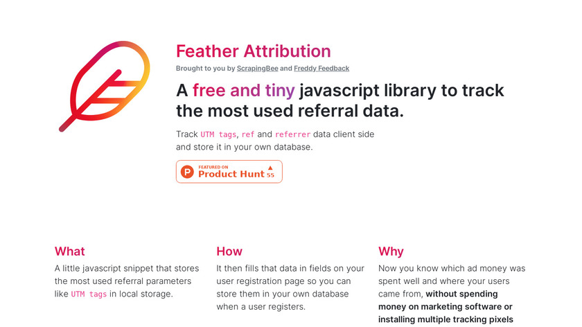 Feather Attribution Landing Page