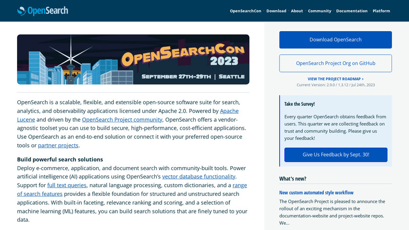 OpenSearch Landing Page