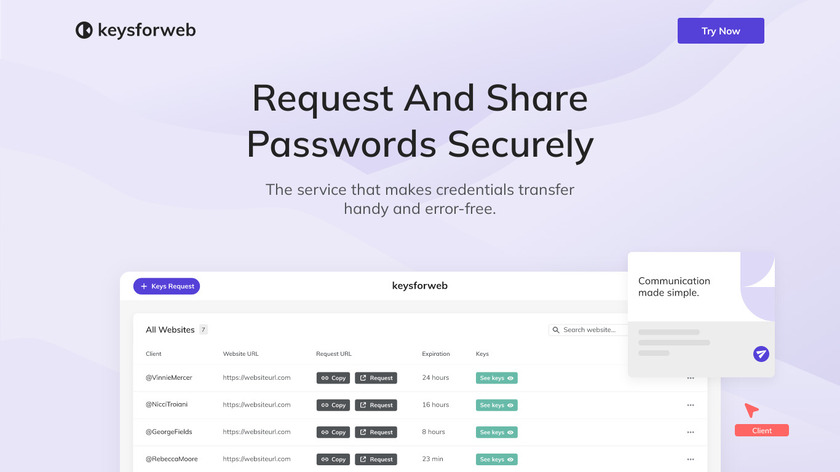 KeysForWeb Landing Page