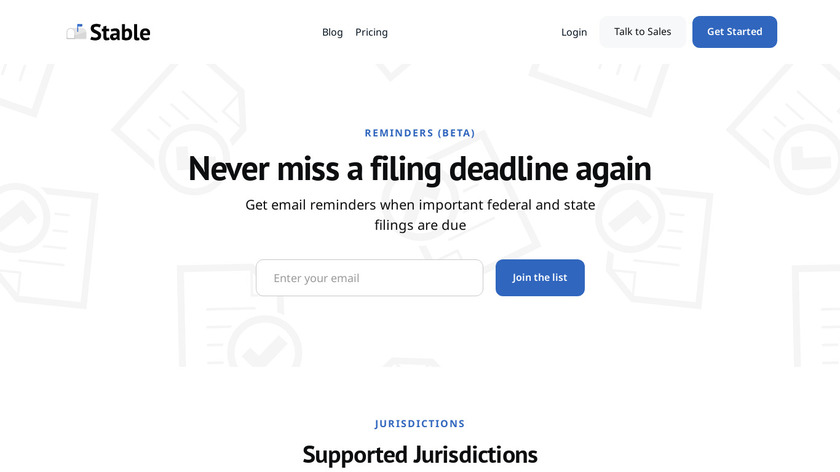 Stable Reminders Landing Page