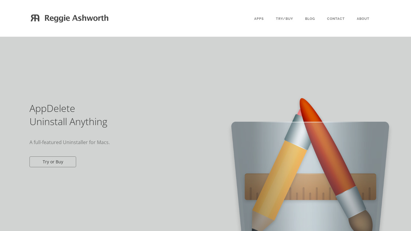 AppDelete by Reggie Ashworth Landing page