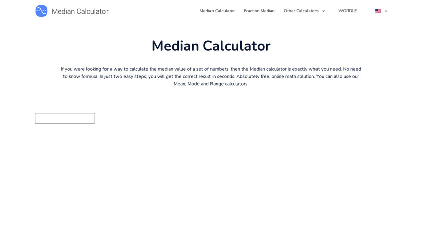 Median Calculator Landing Page