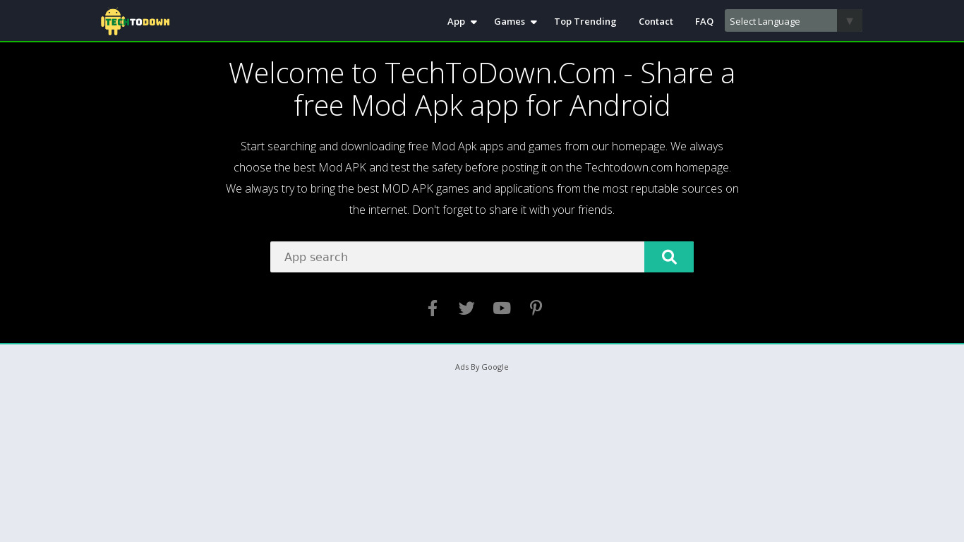 TechtoDown Landing page