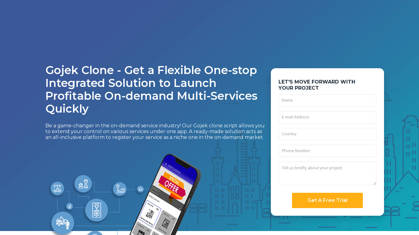 Gojek Clone App By SpotnRides Landing page