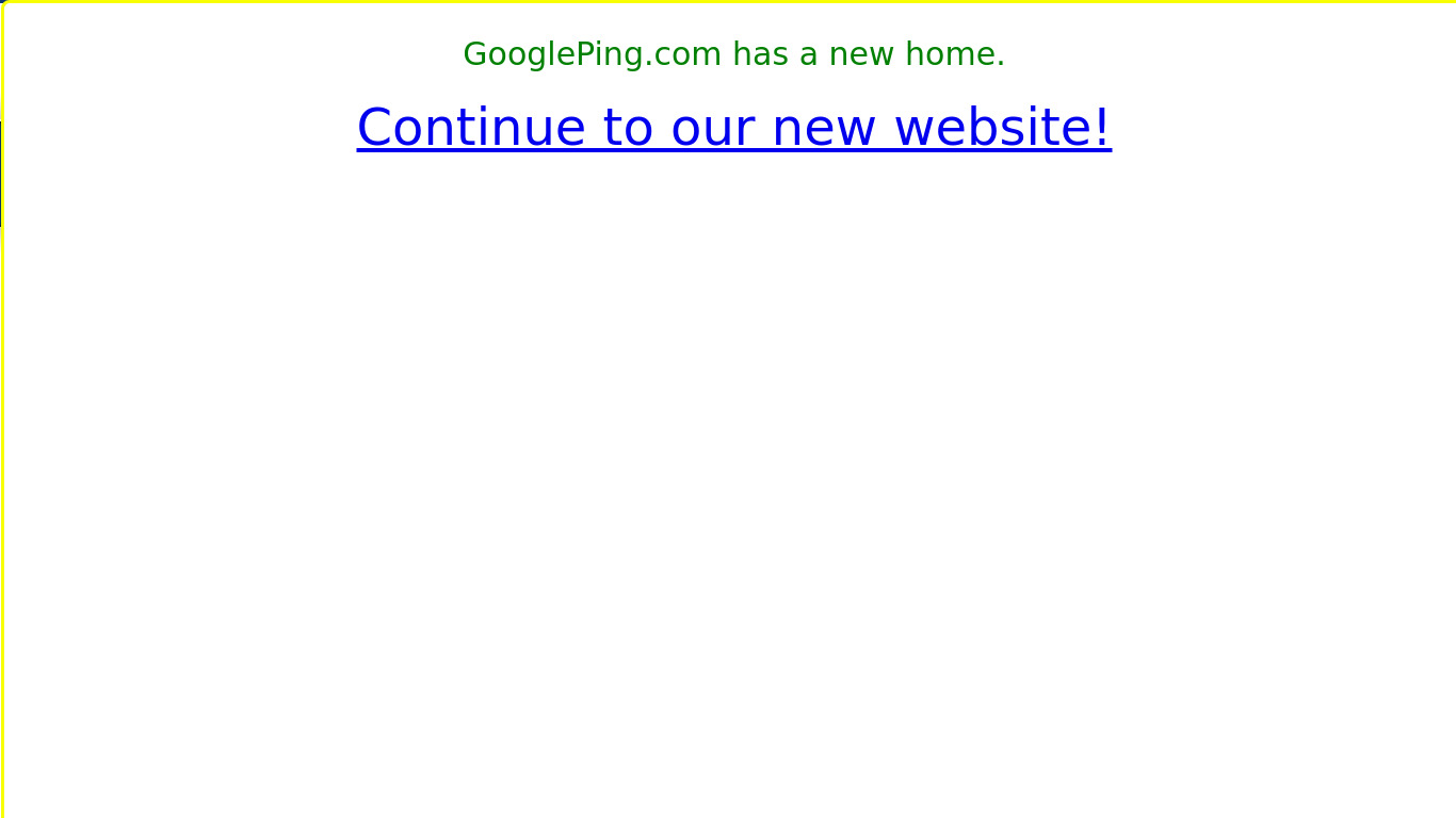 GooglePing Landing page