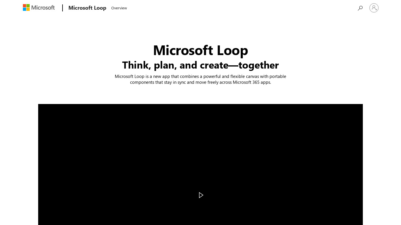 Microsoft Loop Landing page