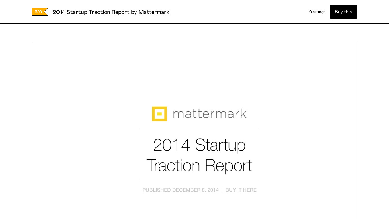 Startup Traction Report Landing page