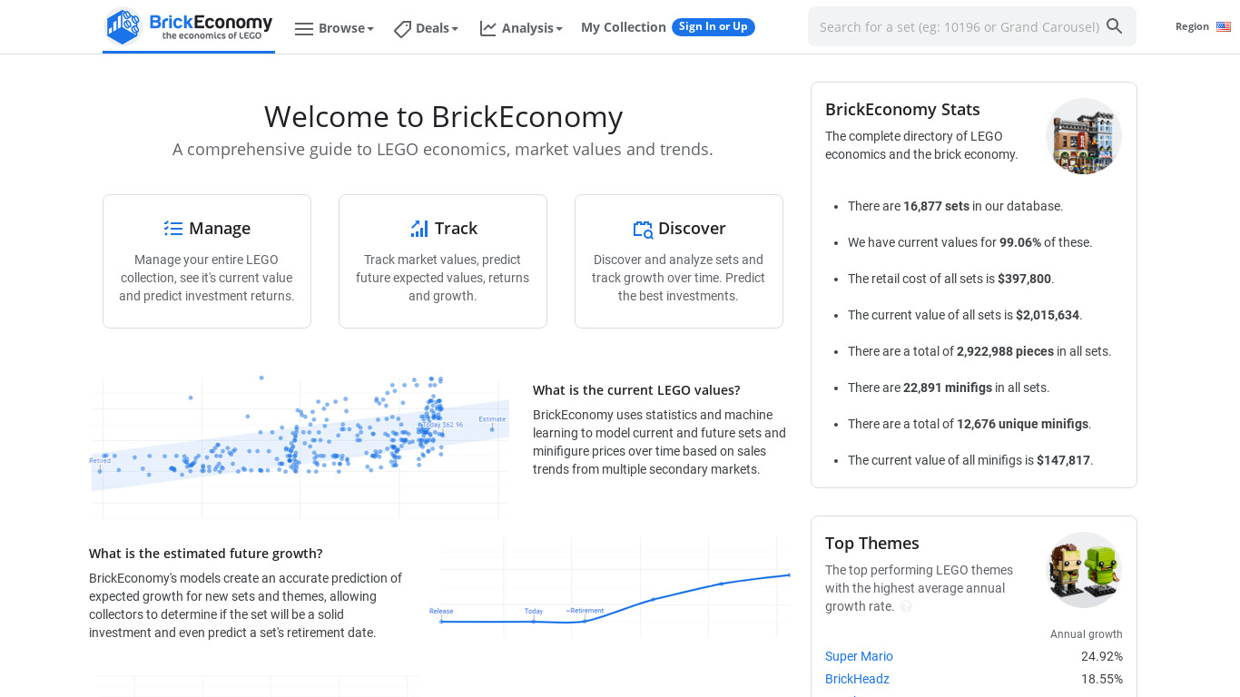Brick Economy Landing page